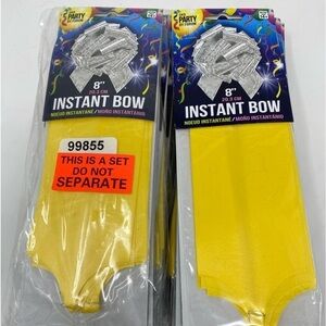 NEW - Set of 18 8” Yellow Instant Bows
